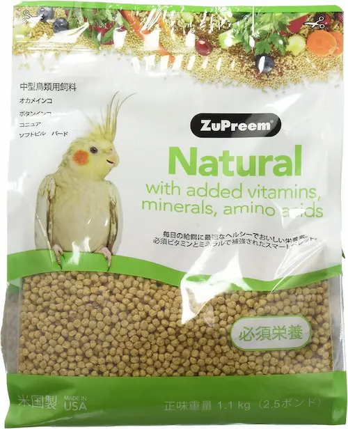 ズプリームナチュラルミディアムの製品パッケージ。無着色・無香料で脂質控えめのコスパ優秀ペレット