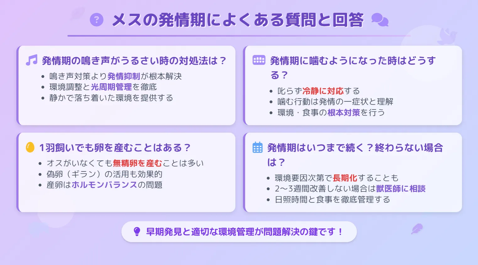 セキセイインコのメスの発情期によくある質問