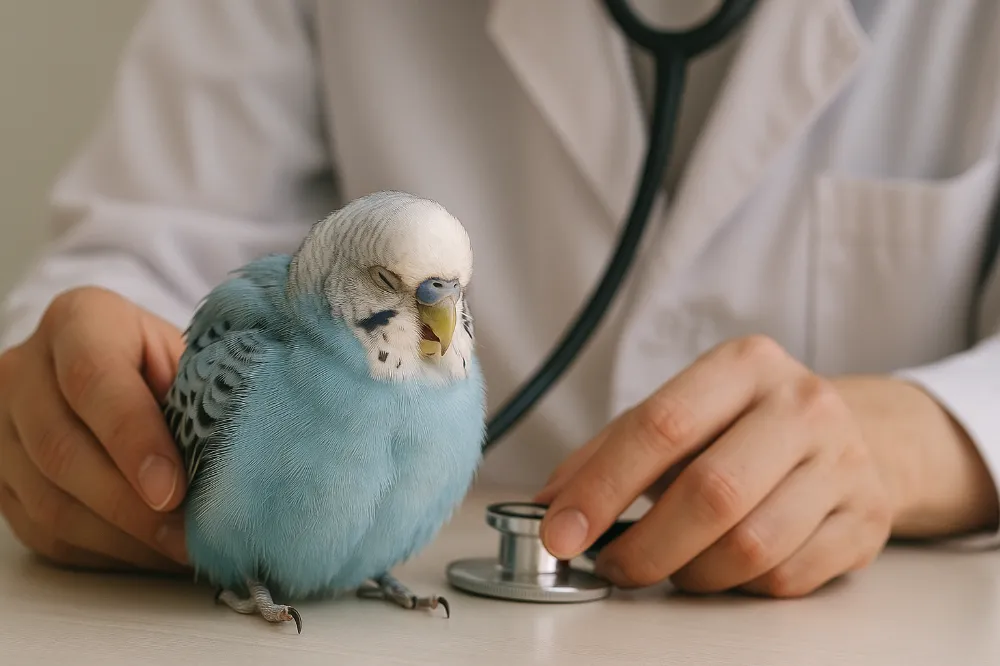 体調不良のセキセイインコ