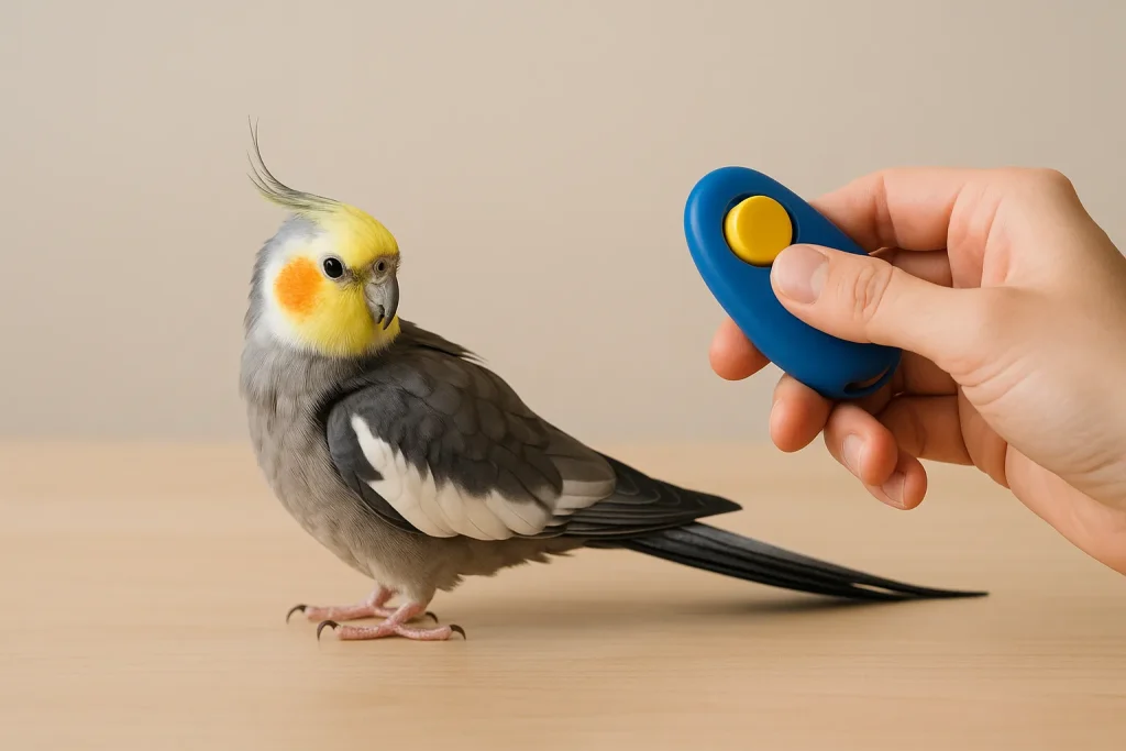 オカメインコのクリッカートレーニング