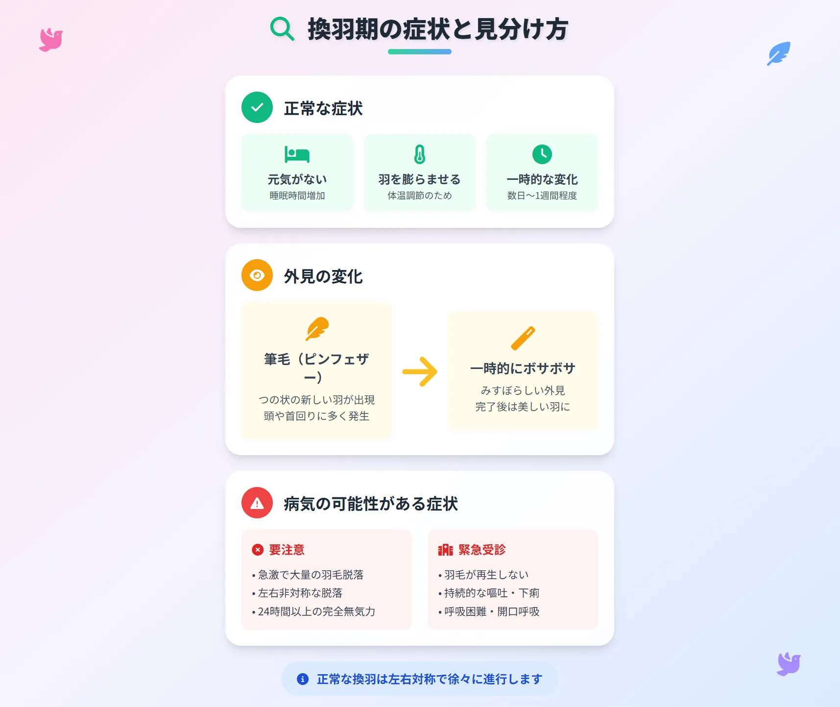 換羽期の症状と見分け方