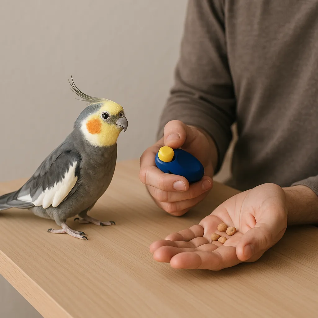 オカメインコのクリッカートレーニング