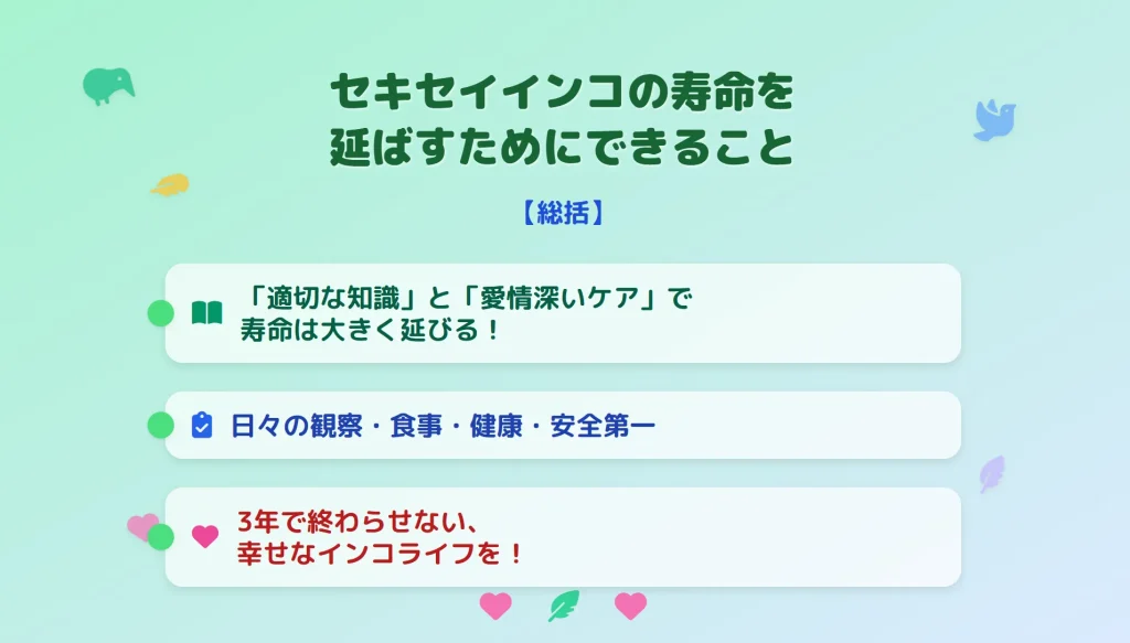 セキセイインコの寿命を延ばすためにできることまとめ