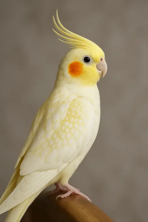オカメインコ ルチノーパールの美しいパール模様が特徴的な個体写真