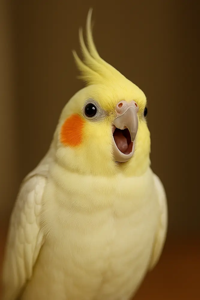 おしゃべりするオカメインコ