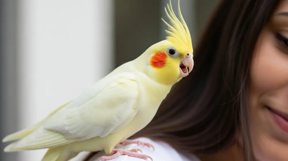 オカメインコルチノーがしゃべっている