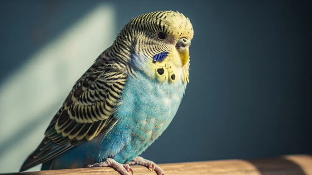 20歳を超える高齢セキセイインコの健康的で穏やかな表情、長寿を実現した美しい状態を示す温かい写真