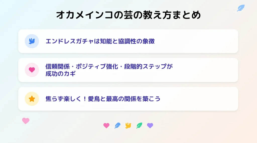 オカメインコのエンドレスガチャはクリッカートレーニングで教えられる