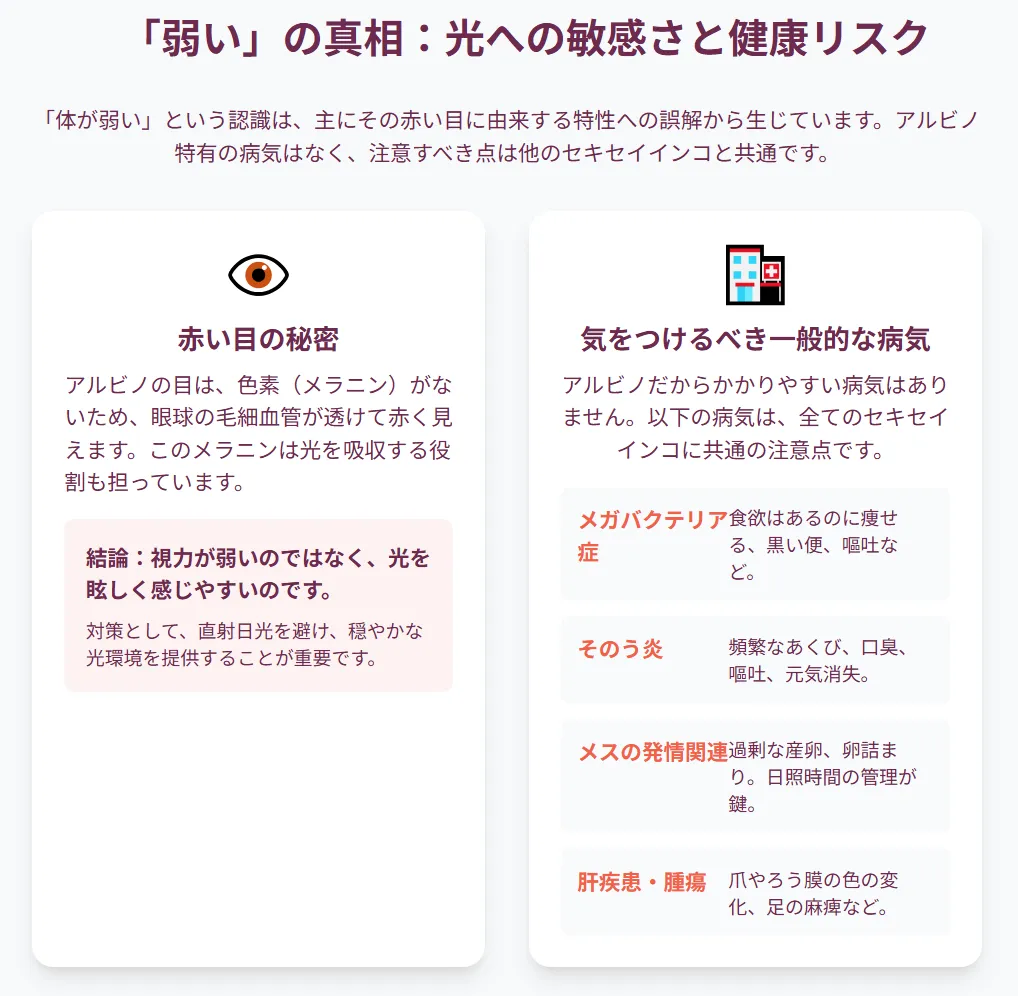 「アルビノは弱い」の真相