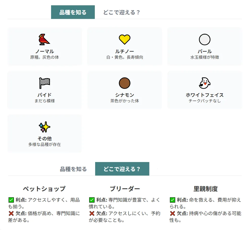 オカメインコの品種