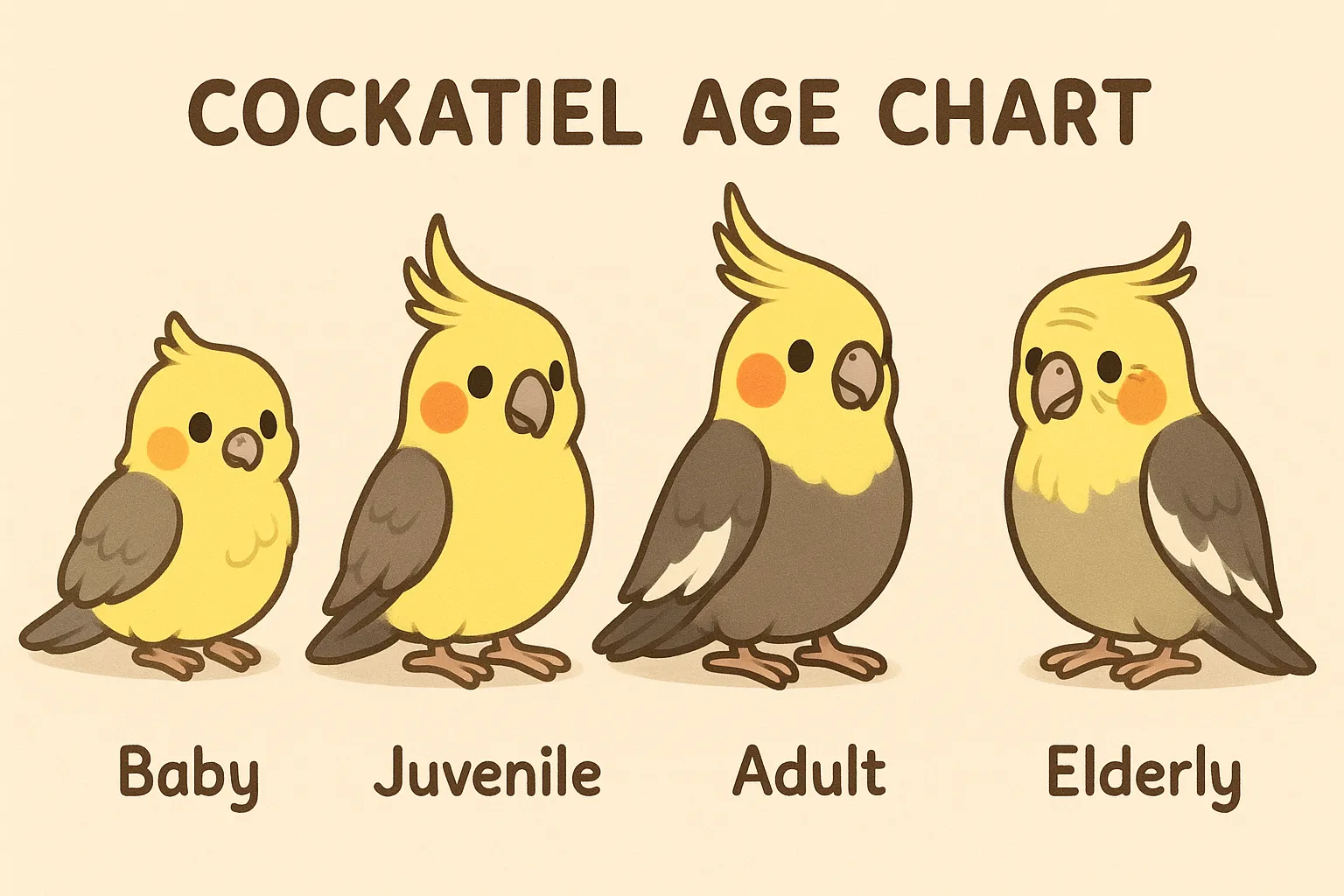 オカメインコの年齢早見表
