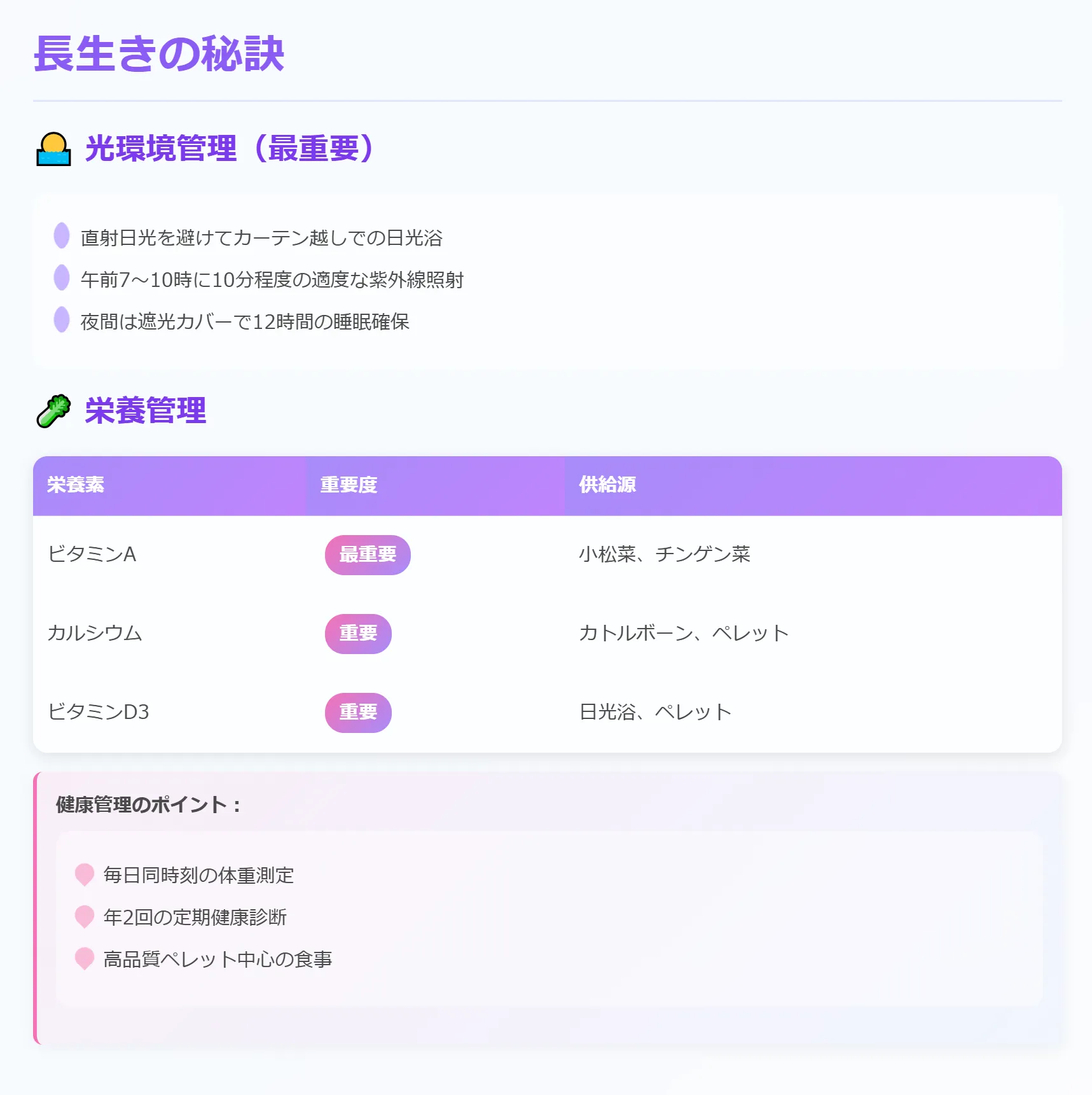 セキセイインコアルビノの長生きの秘訣