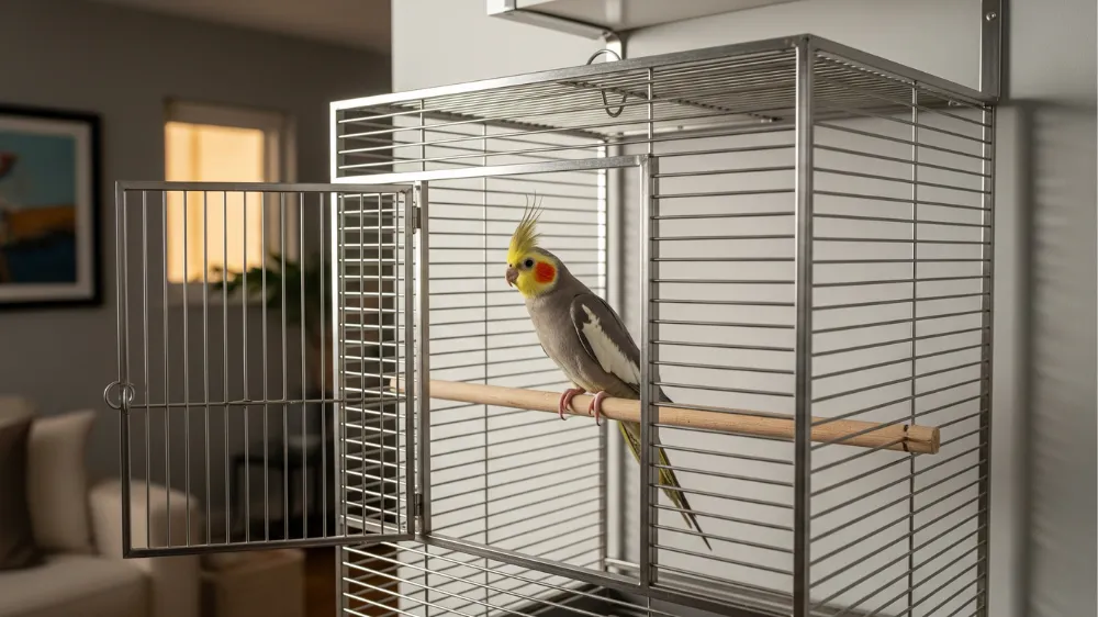 快適な環境でリラックスしているオカメインコ