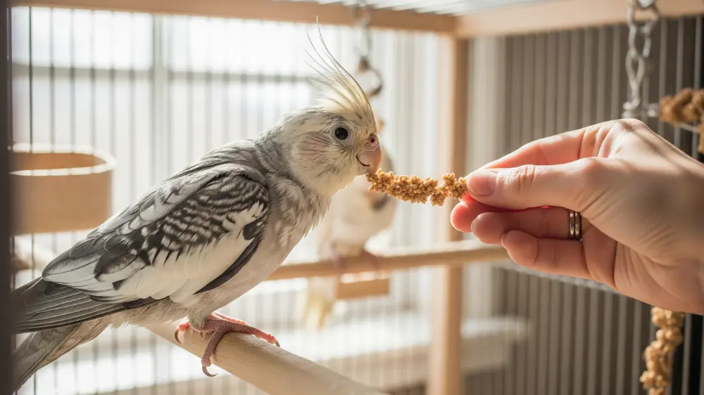 オカメインコケージの選び方に関するよくある質問に答えるイラスト