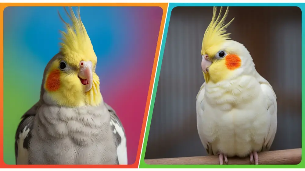 オカメインコの冠羽の動きで感情（リラックス、好奇心、警戒）を読み取るボディランゲージの解説図