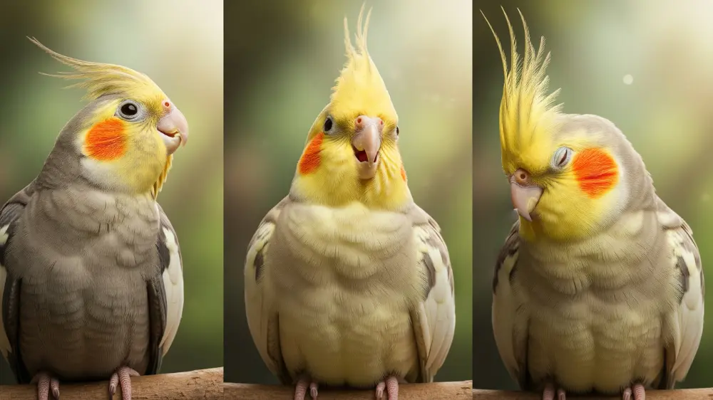 様々な鳴き声とボディランゲージで豊かな感情表現を行うオカメインコ