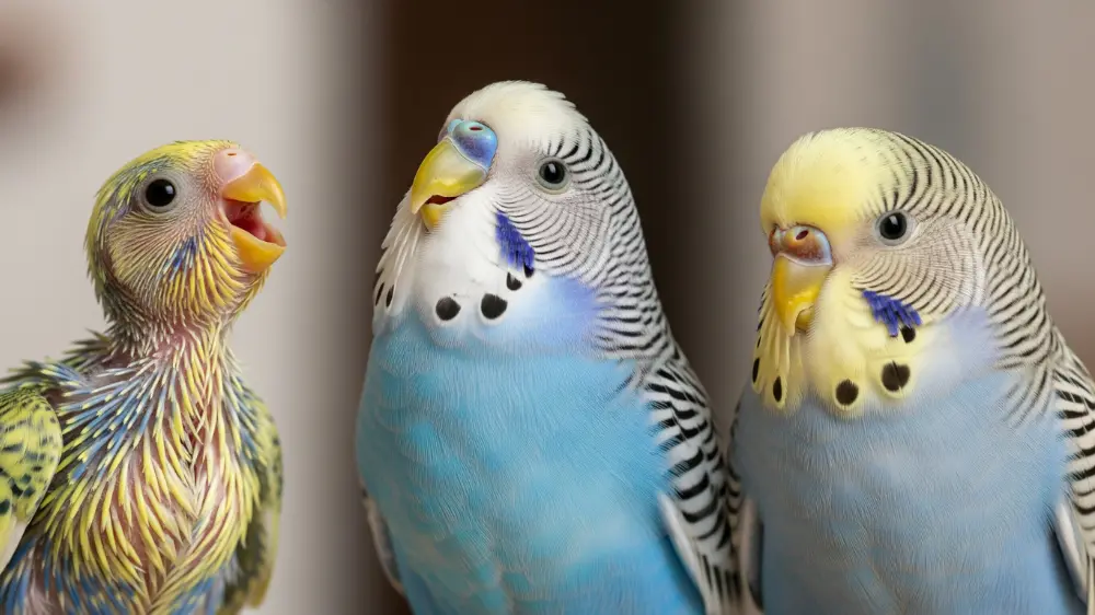 飼い主の姿が見えず大きな声で呼び鳴きするセキセイインコ