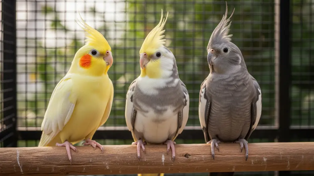 オカメインコのケージを掃除する飼い主。愛鳥の行動を観察しながら、より快適なレイアウトに改善している。