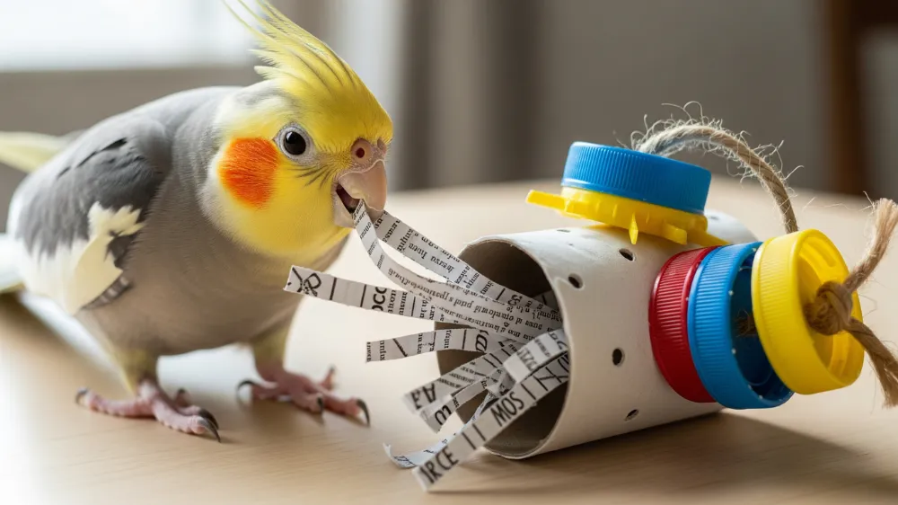 雛換羽が始まり、幼鳥の羽と成鳥の羽が混在しているオカメインコ