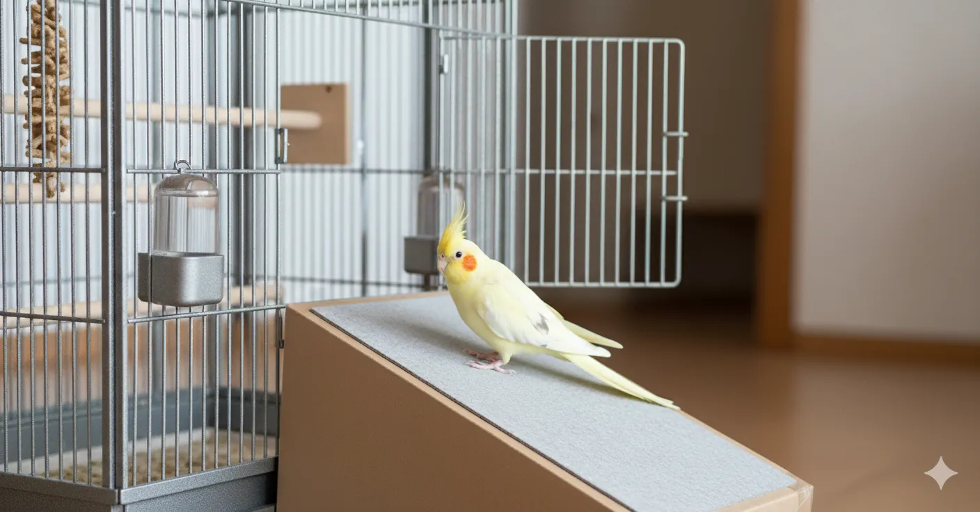 正しい知識と愛情で天寿を全うするオカメインコのメス。飼い主との強い絆が20年以上の幸せな生活を実現することを示す。