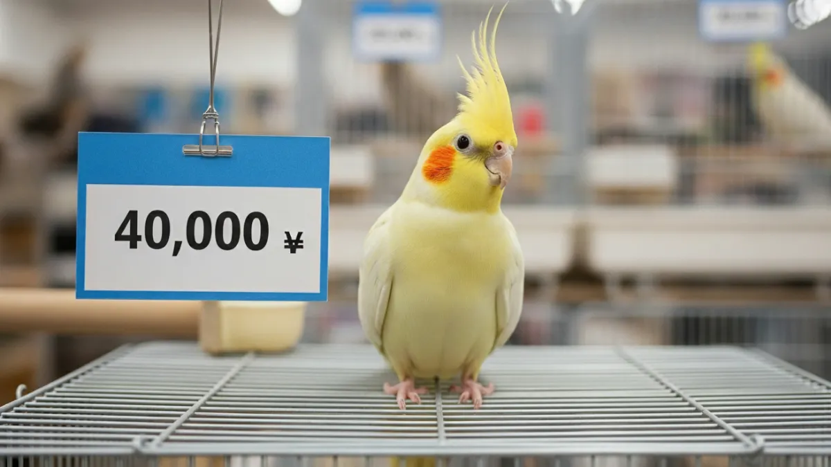 オカメインコルチノーの値段相場を示すインフォグラフィック。ブリーダー直販なら2万円から、ルチノーパールやホワイトフェイスルチノーは希少で4万円からが相場。