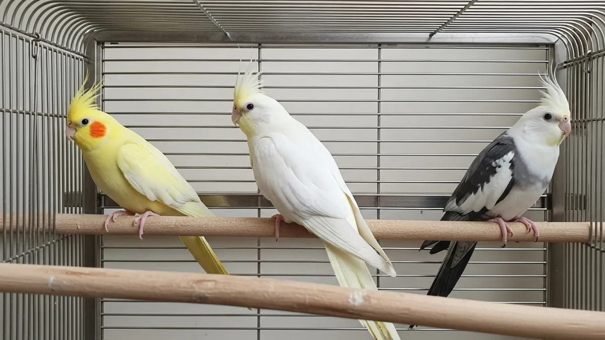 3羽の白オカメインコを比較し、それぞれの魅力や選び方を解説する画像の導入部。