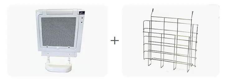 マイカヒーター本体と専用ホルダーの画像