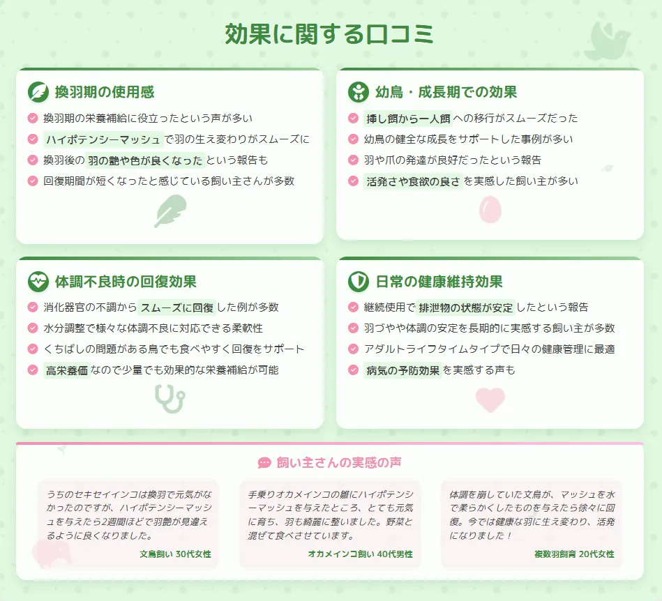 マッシュに関する疑問を解決するFAQセクション。シードからの切り替え期間、夏場の保存方法、一生マッシュだけで大丈夫かなど実践的な質問に詳しく回答