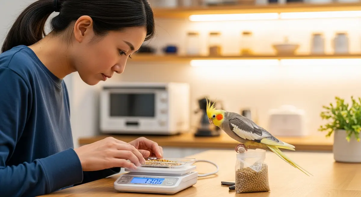 健康なオカメインコとハリソンペレットで健康長寿を実現するイメージ