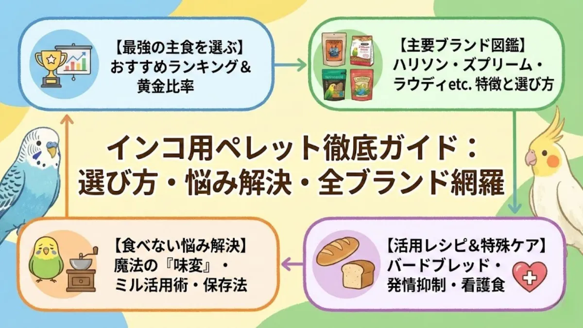 インコ用ペレットのおすすめと選び方｜全メーカー比較・食べない悩み解決ガイド