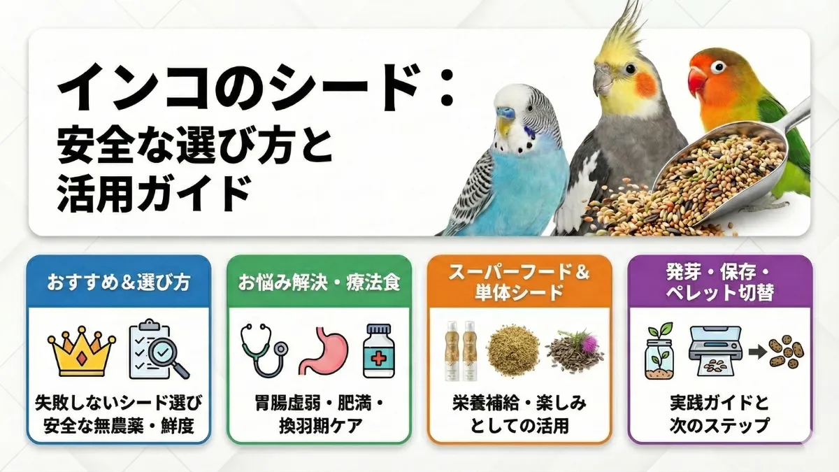 インコのシード選び完全ガイド｜おすすめランキングと種類別の与え方・悩み解決