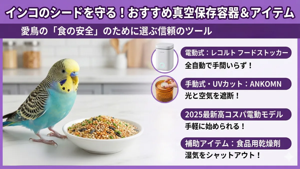 真空保存容器と食品用乾燥剤などのおすすめアイテム一覧。シード保存に最適な道具たち。