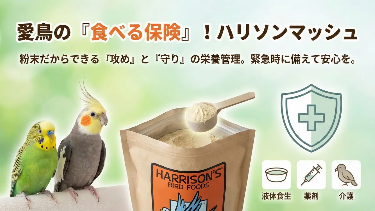 ハリソンマッシュの粉末とお湯で溶いた流動食の比較画像。緊急時の看護食として活用できることを示す写真。