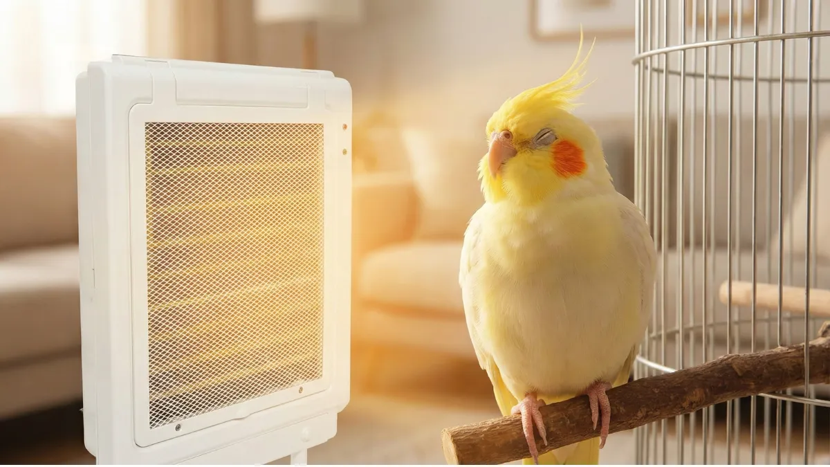 マイカヒーターは単なる暖房器具ではなく愛鳥の命を守る保険であることを示す総括イメージ。安心して眠るインコの様子。