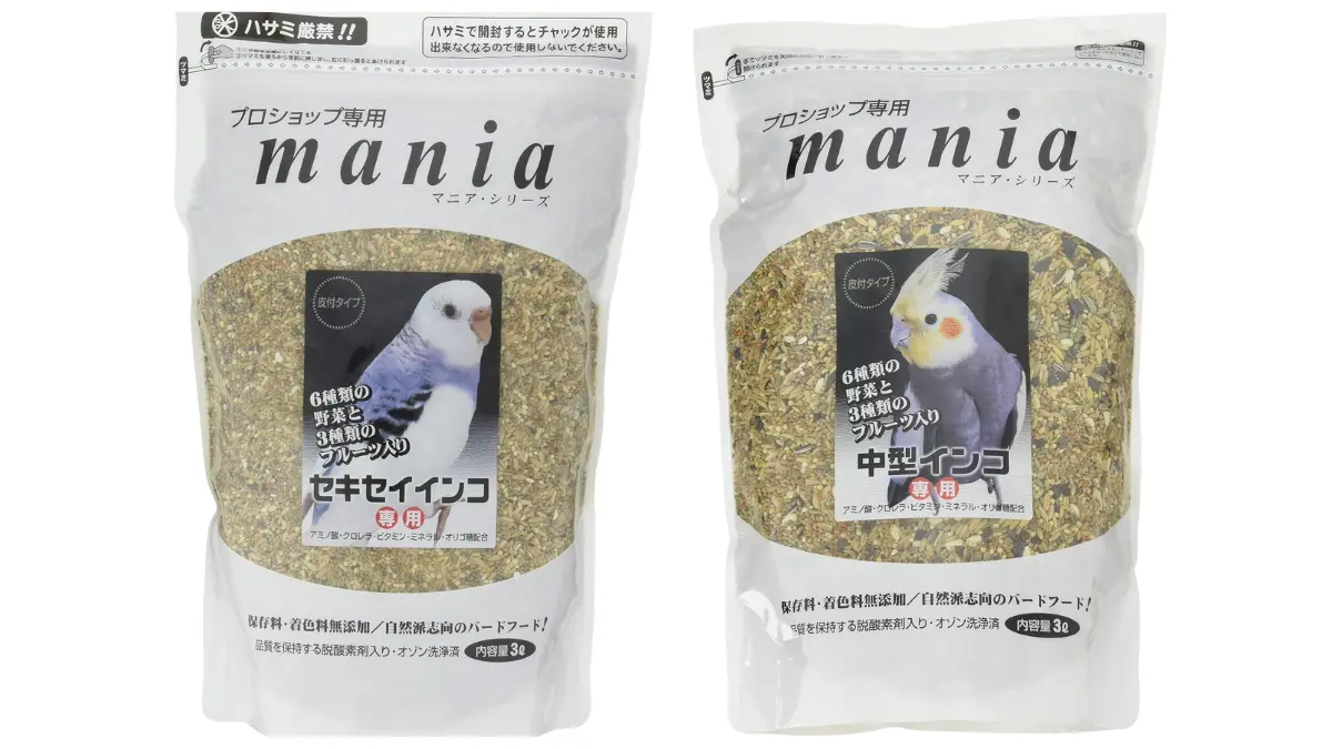 黒瀬ペットフードのマニアシリーズの画像。保存料無添加でオゾン洗浄・脱酸素剤による鮮度管理が特徴。野菜顆粒配合で栄養バランスも優れている。