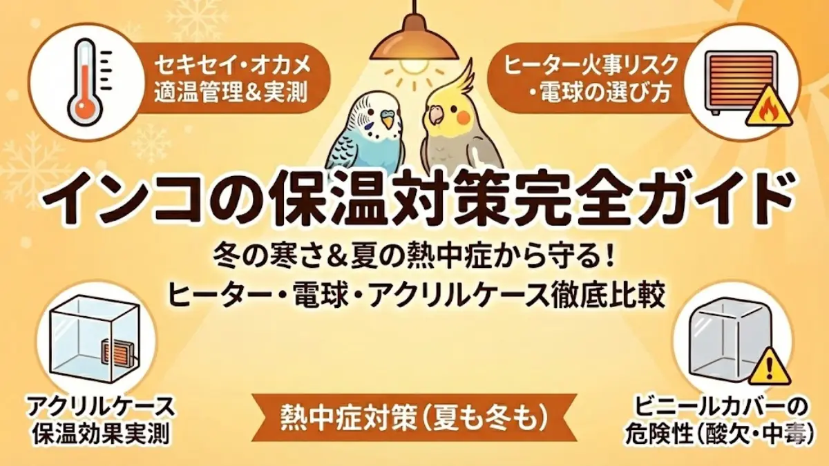 インコの保温・寒さ対策完全ガイド｜ヒーター選びから適温管理まで