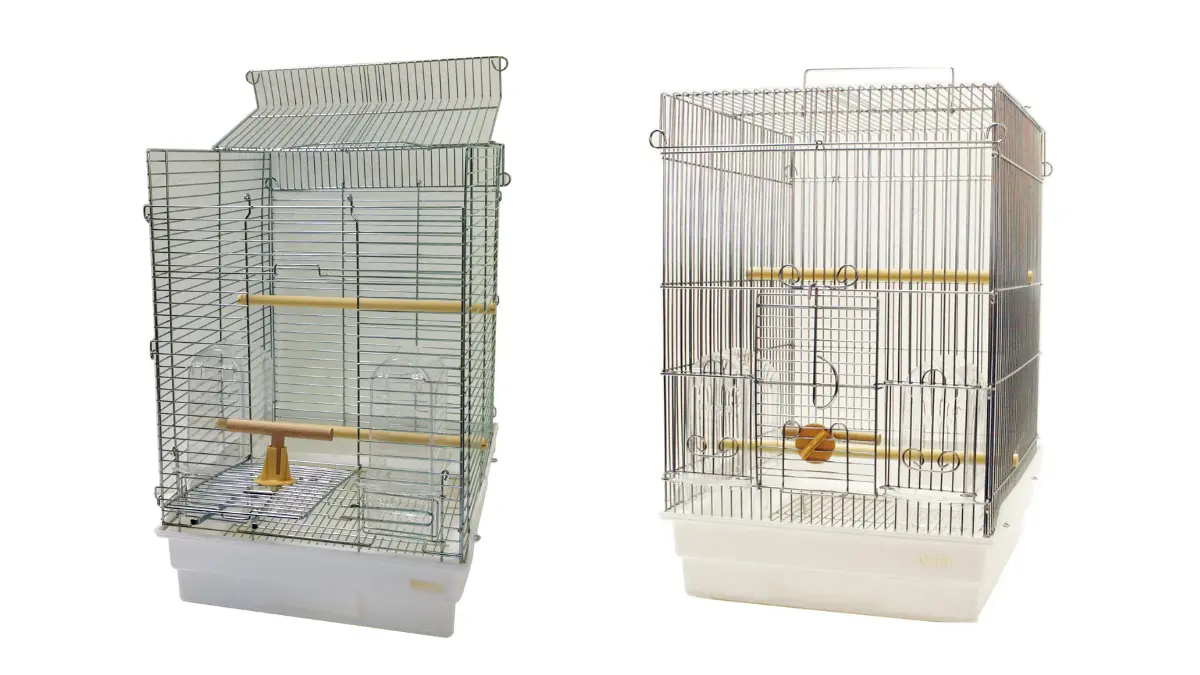 HOEI 35手のりホライズン（左）と35手のりステンレス（右）の比較画像。横網タイプと縦網タイプの違いを並べて表示。